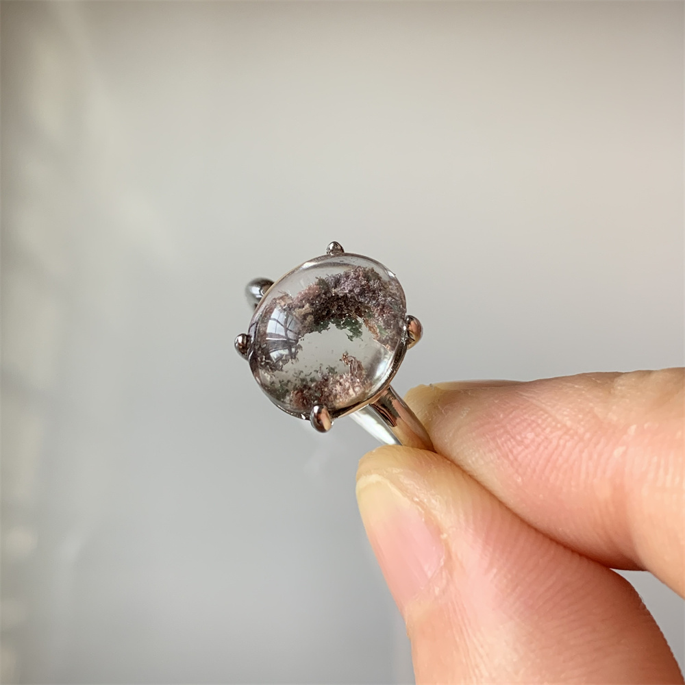 Pilates Ring Magic - Lodolite الطبيعية الكوارتز النساء خواتم حديقة