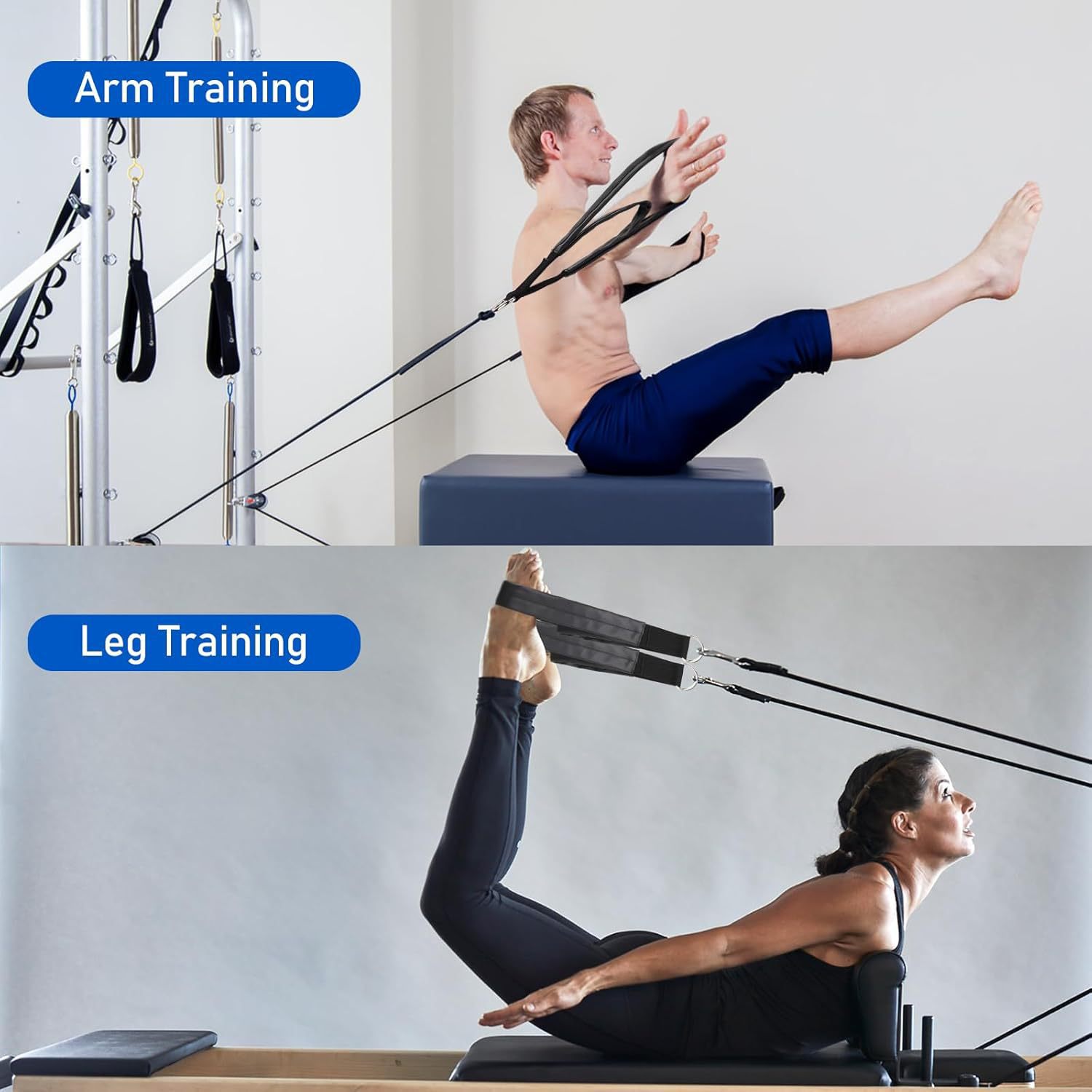 Pilates Ankle Strap - حزام مطاطي مزدوج الحلقات لتمارين اليوغا