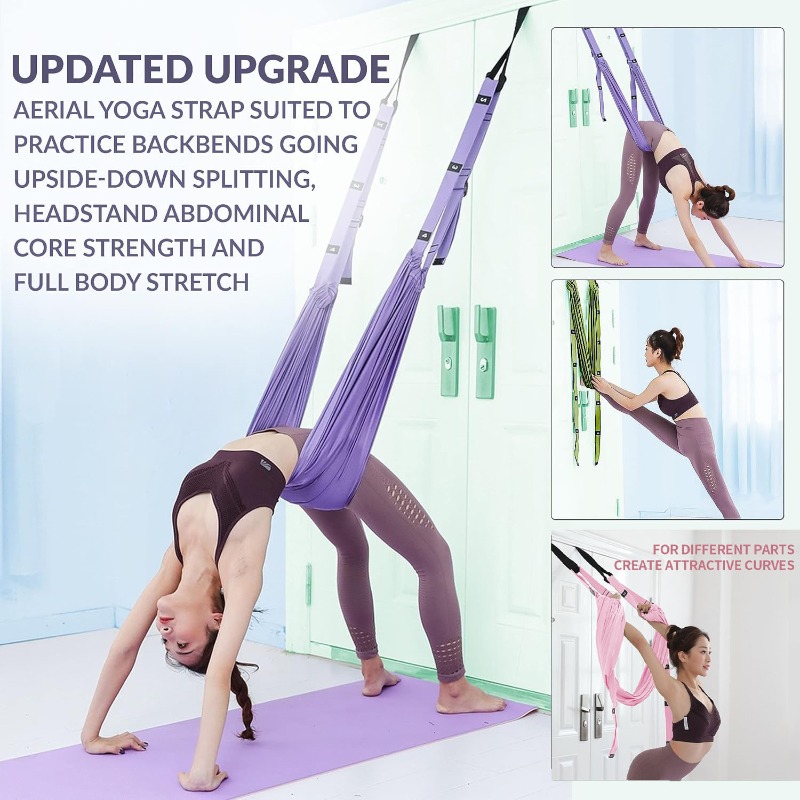 Pilates Yoga Body - مجموعة أرجوحة يوغا هوائية قابلة للتعديل،