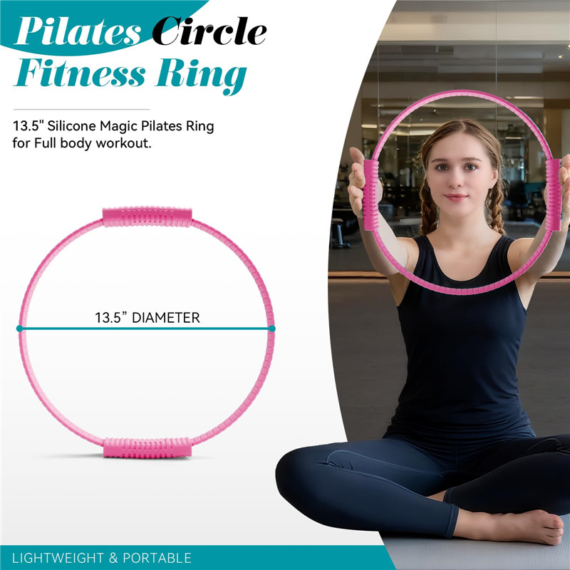 Pilates Ring Magic - حلقة يوغا سيليكون صديقة للبيئة بمقبضين،