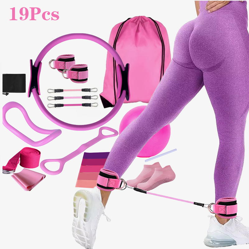 Pilates Ankle Strap - اليوغا بيلاتيس دائرة 19 قطعة مجموعة